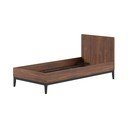 Pat în culoare naturală închisă din  placă aglomerată de lemn cu aspect de lemn de nuc fără somieră 90x200 cm Ilyas – Vipack