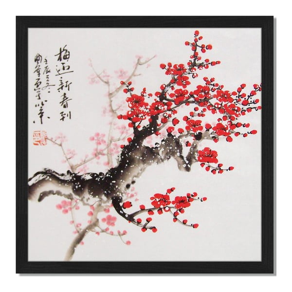 Tablou înrămat Liv Corday Asian Cherry Blossom, 40 x 40 cm