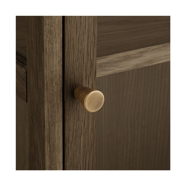 Vitrină maro închis cu aspect de lemn de stejar suspendată 40x60x20 cm Zamora – House Nordic-image-4