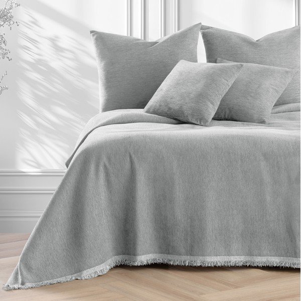 Cuvertură gri deschis din janilie 220x240 cm Talo – Filumi-image-2
