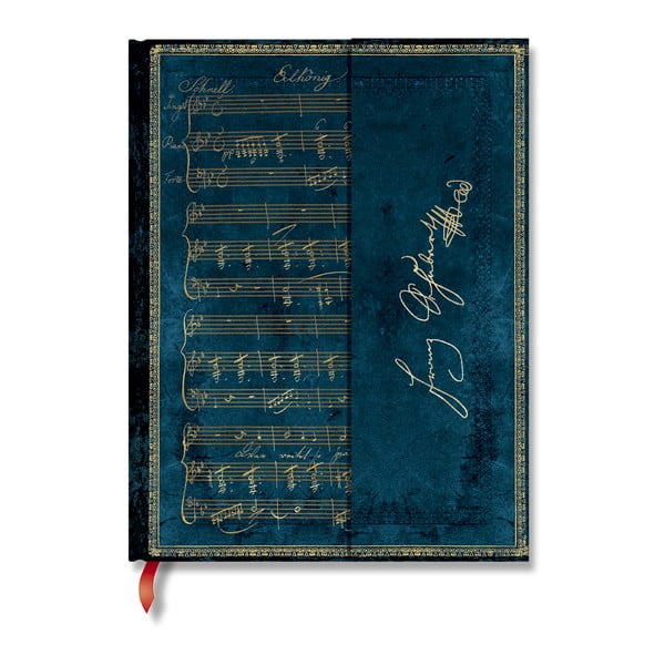 Agendă dictando cu copertă tare Paperblanks Schubert, 144 file, albastru