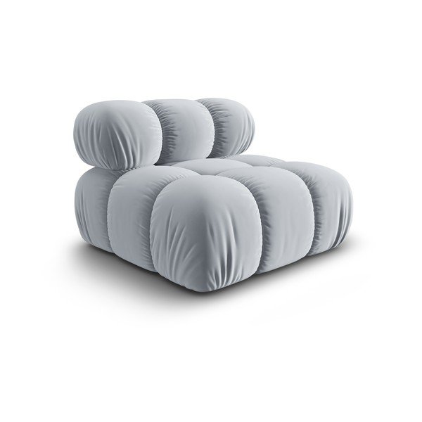 Modul pentru canapea albastru deschis cu tapițerie din catifea (de mijloc) Bellis – Micadoni Home-image-3