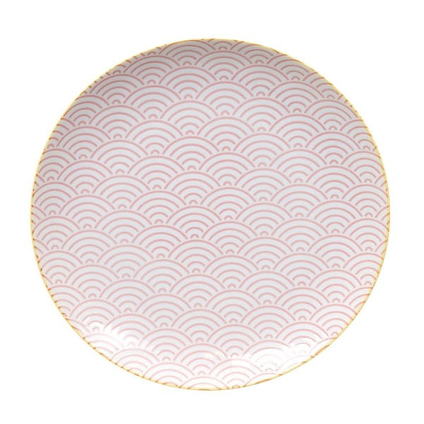 Farfurie din porțelan Tokyo Design Studio Big Wave, ⌀ 25,7 cm, roz