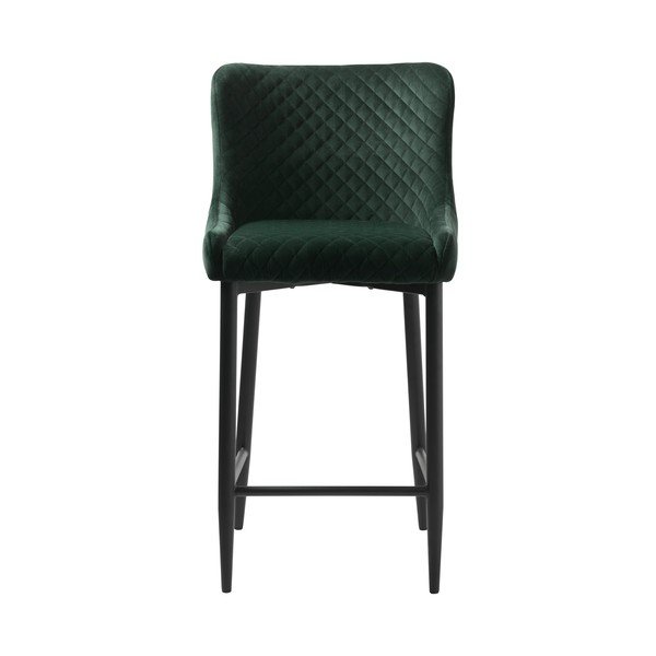 Scaun de bar verde din catifea (înălțime șezut 77 cm) Ottowa – Unique Furniture-image-1