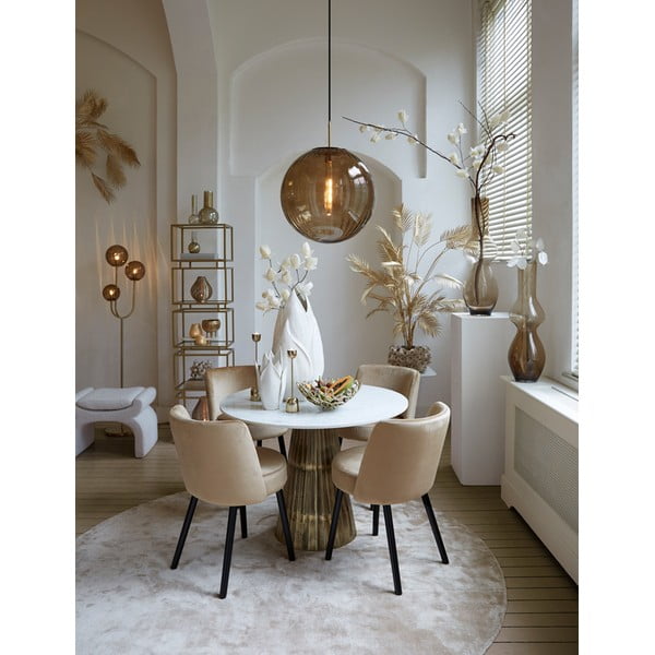 Taburet crem cu tapițerie din stofă bouclé Nafya – Light & Living-image-1