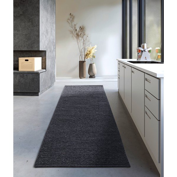 Covor tip traversă gri închis țesut manual din lână 80x200 cm Francois – Villeroy&Boch-image-1