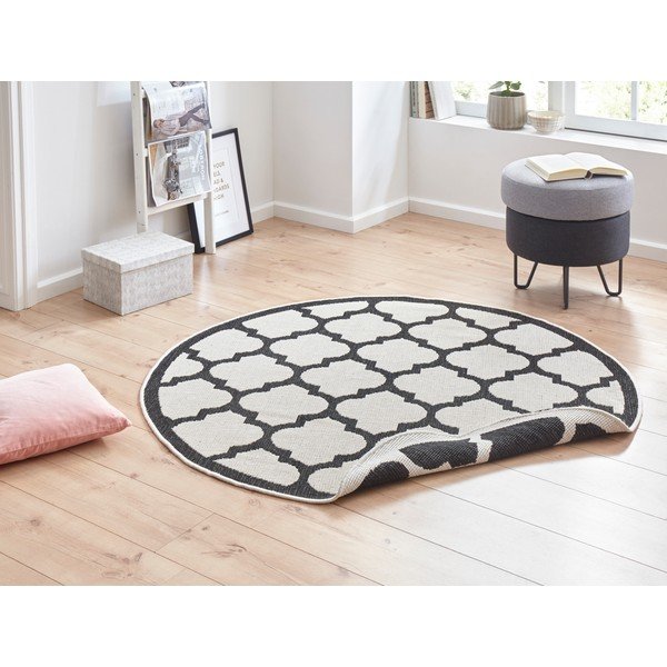 Covor adecvat pentru exterior NORTHRUGS Palermo, ⌀ 200 cm, negru-crem-image-1