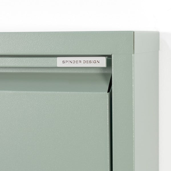 Pantofar verde prăfuit cu deschidere înclinată din metal 50x169x15 cm Billy – Spinder Design-image-4