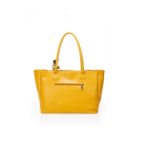 Geantă din piele Giorgio Costa Nina, galben-image-1