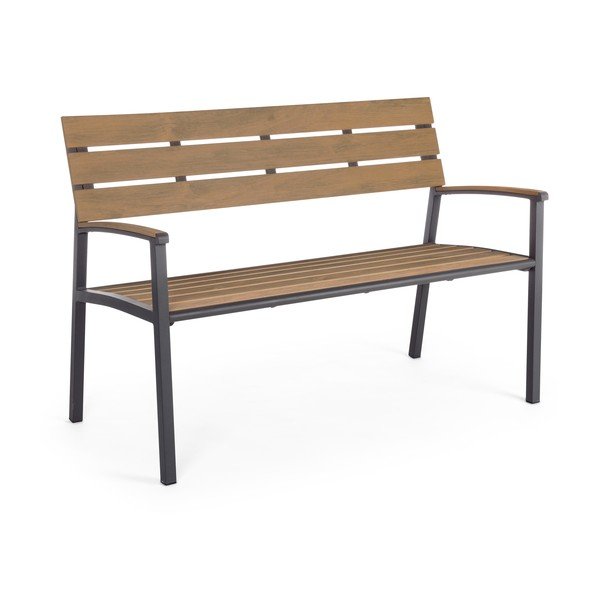 Bancă de grădină în culoare naturală din metal Isak – Bizzotto-image-2