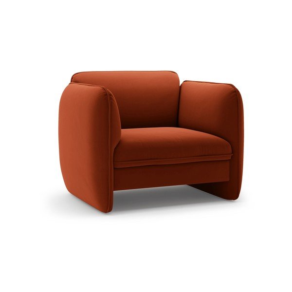 Fotoliu cărămiziu cu tapițerie din catifea Georgia – Micadoni 