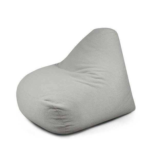 Fotoliu bean bag gri deschis cu tapițerie din țesătură bouclé Snug 100 – SLOWDOWN