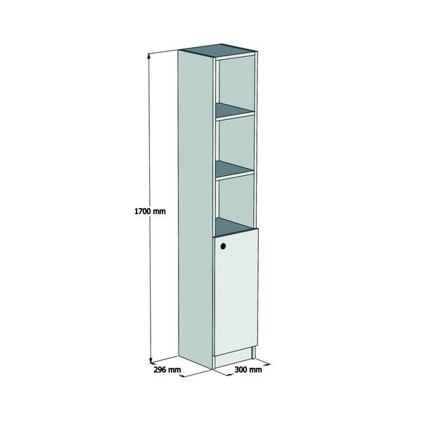 Dulap pentru baie White 30 x 170 cm-image-2