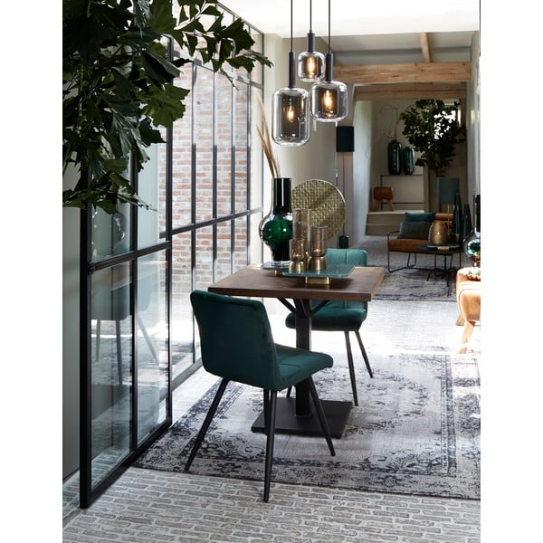 Lustră gri cu abajur din sticlă ø 21 cm Lekar – Light & Living-image-4