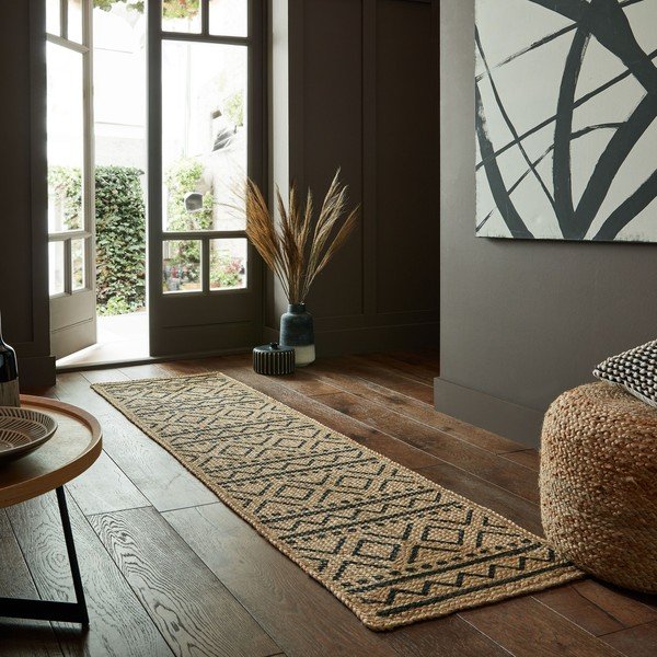 Covor tip traversă în culoare naturală din iută 60x230 cm Luis – Flair Rugs-image-1