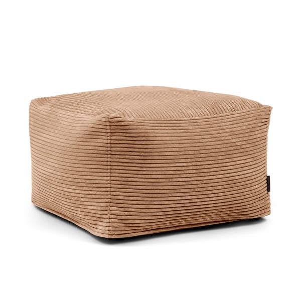 Fotoliu bean bag maro cu tapițerie din catifea reiată Softbox MooG – SLOWDOWN