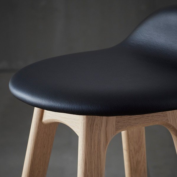 Scaun de bar  rotativ din piele  79 cm Buck – Hammel Furniture-image-1
