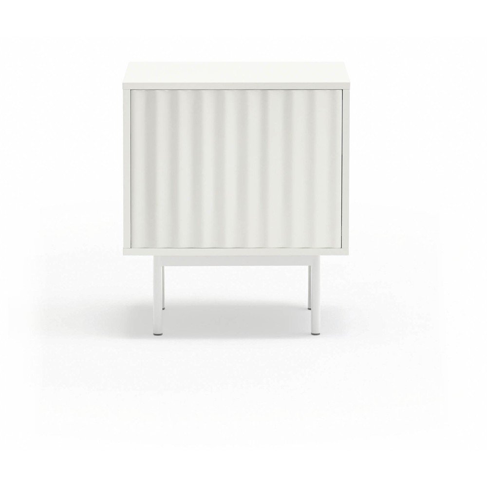 Noptieră albă cu aspect mat Sierra – Teulat