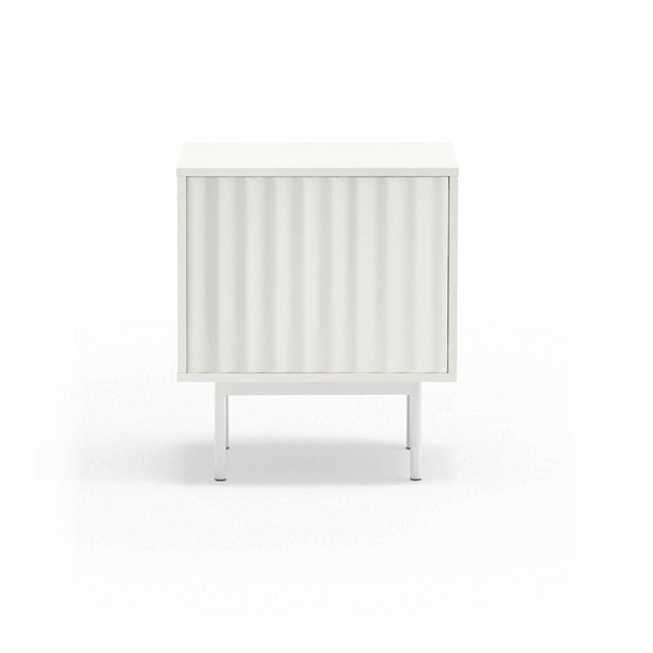 Noptieră albă cu aspect mat Sierra – Teulat