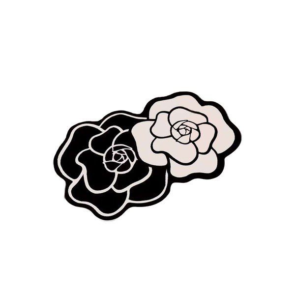 Covoraș de baie alb-negru 60x100 cm Bungari Rose – Foutastic