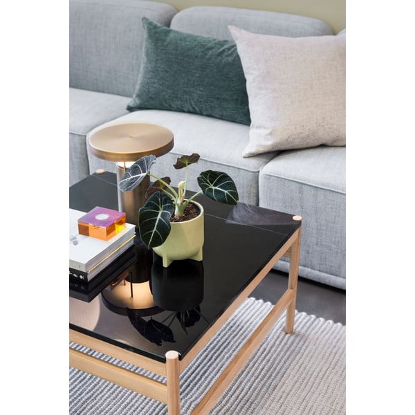 Măsuță de cafea neagră/în culoare naturală din marmură 80x80 cm Raw – Hübsch-image-4