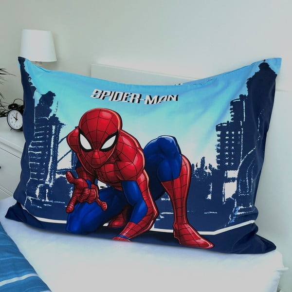 Lenjerie de pat pentru copii albastră din bumbac pentru pat de o persoană 140x200 cm Spider-man "Blue" – Jerry Fabrics-image-3