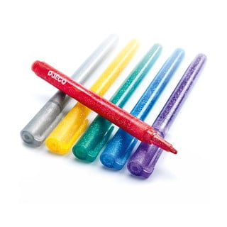 Set 6 markere cu sclipici Djeco Glitter