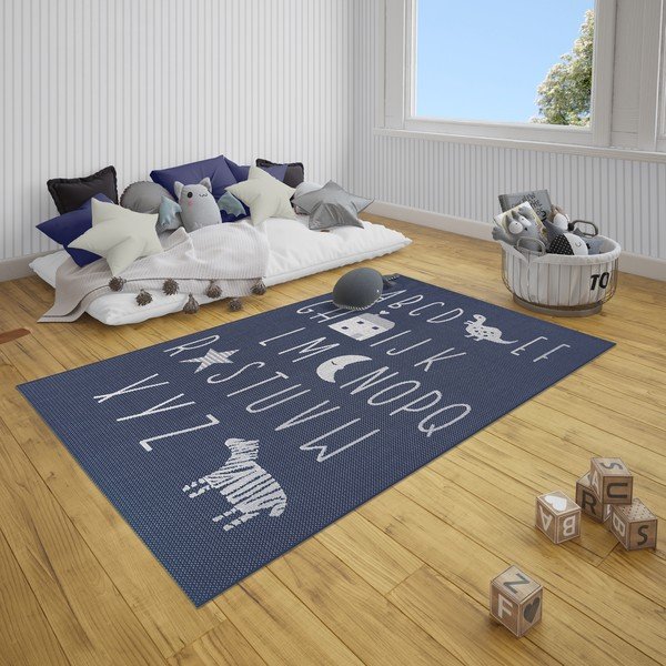 Covor pentru copii Ragami Letters, 120x170 cm, albastru-image-1