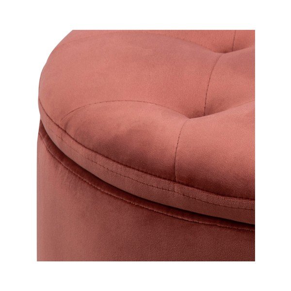 Puf cu husă din catifea Actona Retina, ⌀ 60 cm, roz coral-image-3