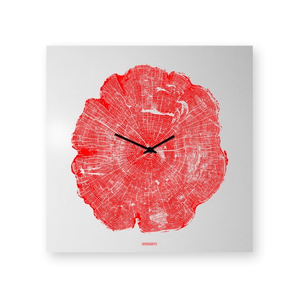 Ceas de perete,  dESIGNoBJECT.it Life Red, 50 x 50 cm 