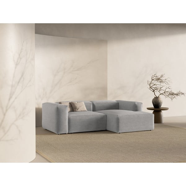 Colțar gri deschis (cu colț pe partea dreaptă/cu șezlong) Bergamo – Cosmopolitan Design-image-1