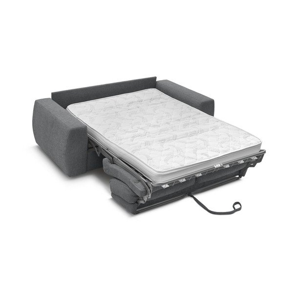 Canapea gri închis pentru dormitul zilnic/extensibilă cu tapițerie din chenille 240 cm Hugo – Bobochic Paris-image-3