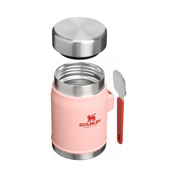 Termos piersică pentru mâncare din oțel inoxidabil 400 ml Legendary Food Jar + Spork Peach Rose – Stanley-image-2