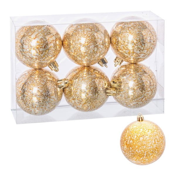 Set 6 decorațiuni de Crăciun Unimasa Sparklng, auriu