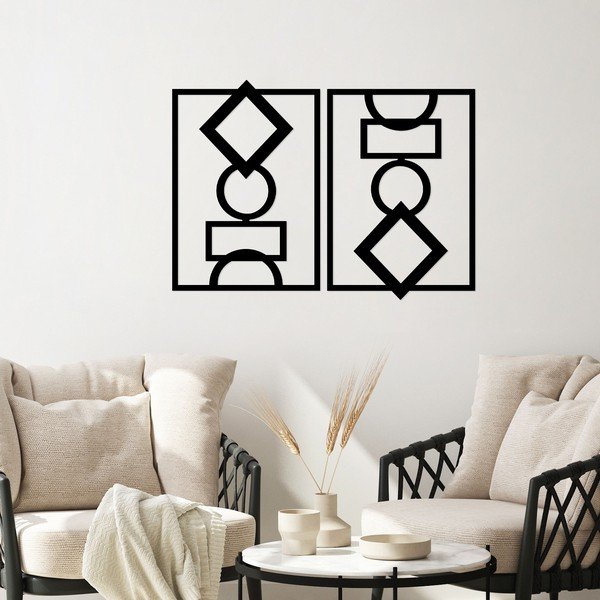 Decorațiuni de perete 2 buc. din metal 42x57 cm – Wallity-image-1