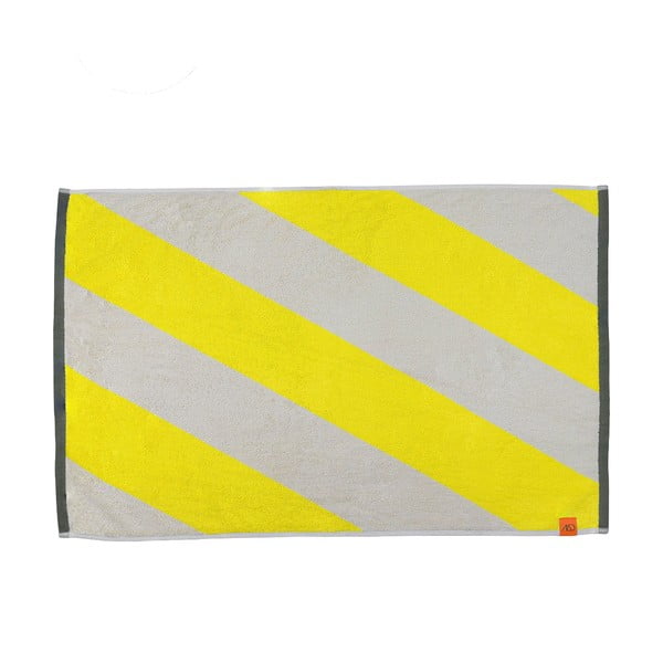 Covoraș de baie galben din bumbac organic 50x80 cm Diagonal – Mette Ditmer Denmark