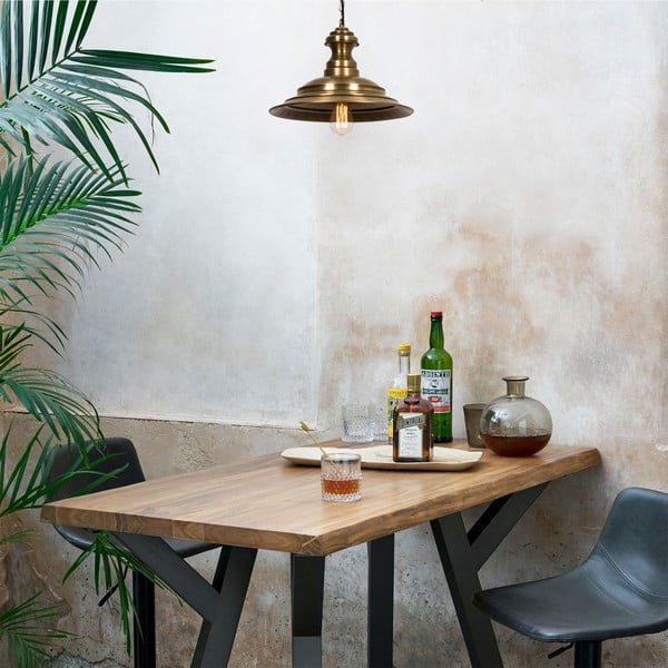 Lustră bronz cu abajur din metal ø 39 cm Obyla – Opviq lights-image-1