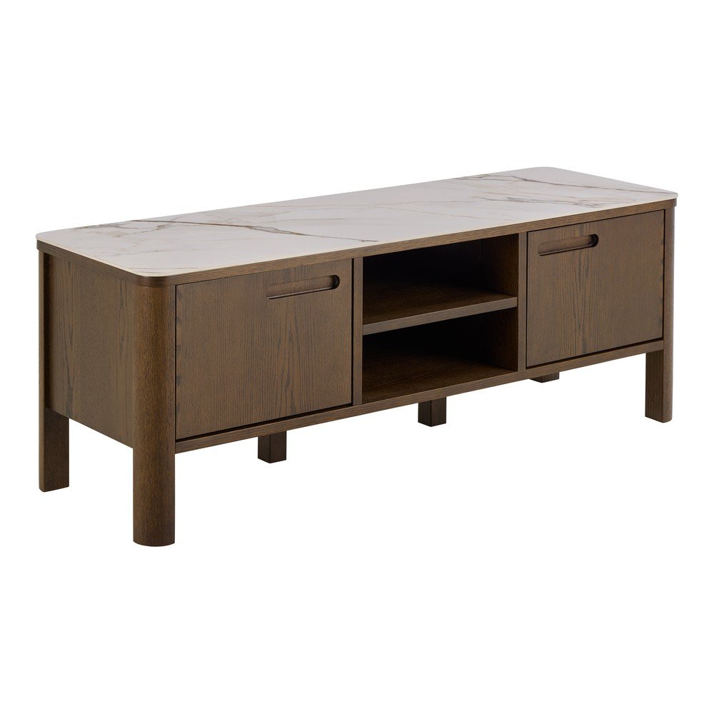 Comodă TV maro cu aspect de lemn de stejar 120x45x40 cm Southampton – Actona