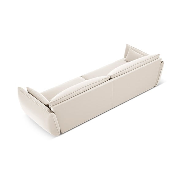 Canapea bej cu tapițerie din catifea 248 cm Vanda – Mazzini Sofas-image-3
