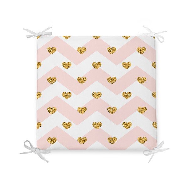 Pernă de scaun din amestec de bumbac Minimalist Cushion Covers Pastel Hearts, 42 x 42 cm