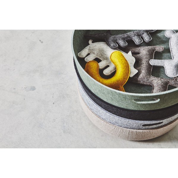 Coș de depozitare de depozitare din material textil ø 46x12 cm Cesto Black – MiaCara-image-2