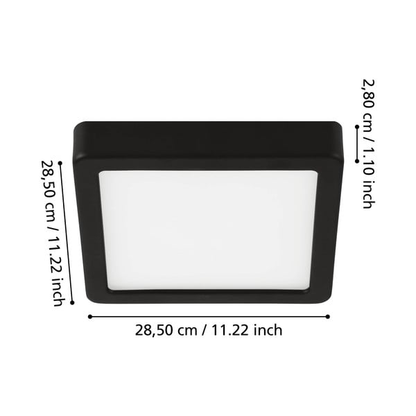 Plafonieră neagră LED 28,5x28,5 cm FUEVA 5 – EGLO-image-2