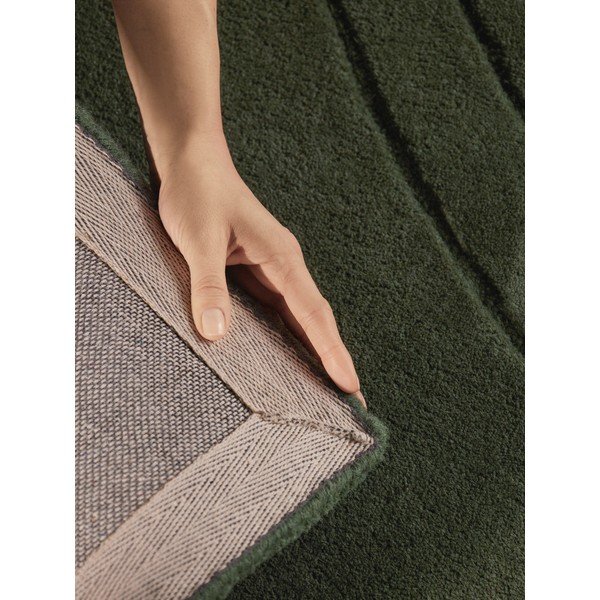 Covor verde închis țesut manual din lână 80x150 cm Arcura – Vikosa-image-4
