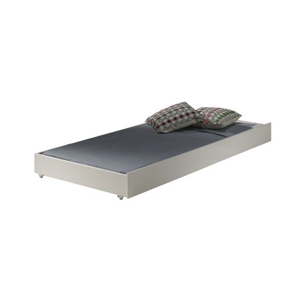 Pat pentru copii  alb supraetajat din lemn masiv de pin cu spațiu de depozitare 90x200 cm SCOTT – Vipack-image-3