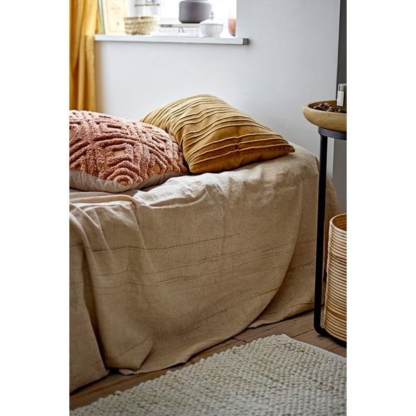 Cuvertură maro din amestec de in 150x200 cm Terni – Bloomingville-image-1