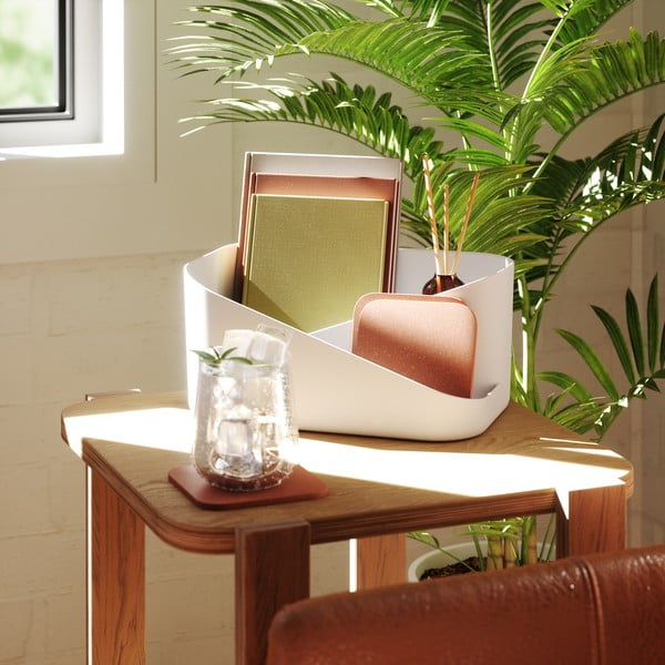 Organizator de baie alb pentru cosmetice din plastic Glam – Umbra-image-3