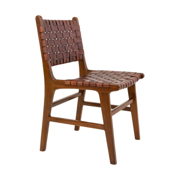 Scaune de dining maro 2 buc. lemn masiv de tec Perugia – House Nordic-image-3