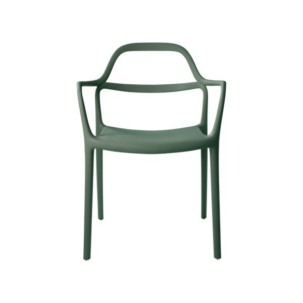 Scaune de dining verde-închis cu cotiere/stivuibile 2 buc. din plastic Karlaby – Jotex-image-3