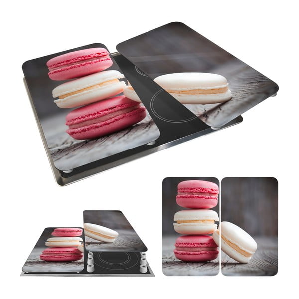 Set 2 protecții din sticlă pentru aragaz Wenko Macarons, 52 x 30 cm-image-2