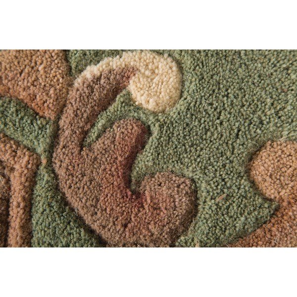Covor din lână Flair Rugs Aubusson, 67 x 127 cm, verde-image-1